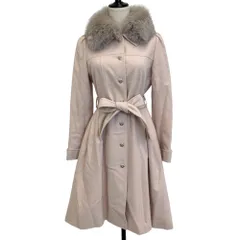 美品 Rene ルネ フラワーボタン フォックスファー ベルテッド ウール コート サイズ36 ピンク レディース 古着 中古 USEDのサムネイル