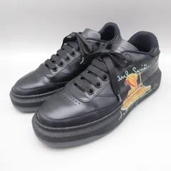 PAUL SMITH ポールスミス HACK SPAGHETTI 50th ローカット スニーカー 50周年記念モデル スパゲッティ プリント ロゴ レースアップ レザー 牛革 ブラック サイズL 約26.5cm メンズのサムネイル
