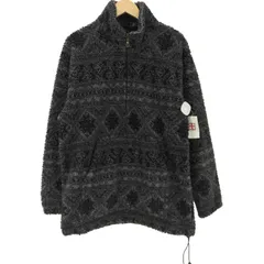 ウールリッチ WOOLRICH 90S OLD 白タグ USA製 総柄 ノルディック  ボア フリース ハーフジップ アノラック プルオーバー 裾ドローコード メンズ import：L のサムネイル