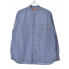 【UNIVERSALOVERALL×UNITEDARROWSGreenLabelRelaxing】別注 バンドカラーストライプシャツ長袖シャツのサムネイル