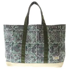 STUSSY (ステューシー) ×PORTER ×REYN SPOONER ポーター レインスプーナー ロゴパッチ バンダナ柄 トートバッグ グリーンのサムネイル