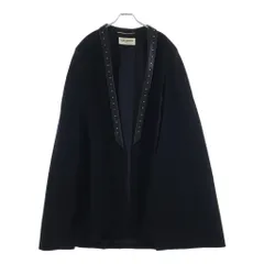 SAINT LAURENT PARIS (サンローランパリ) 13AW エディ期 スタッズ レザーラペルショールカラー ノースリーブ ウール マントコート ブラック 330897 Y863Bのサムネイル