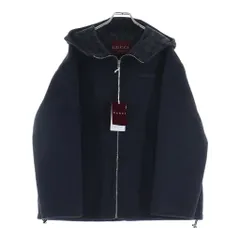 GUCCI (グッチ) 25AW ロゴ刺繍 シルク混 ウール ジップアップ フーデッド ジャケット グレー 808884のサムネイル