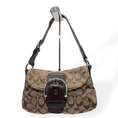 良品✨COACH ソーホー シグネチャー ショルダーバッグ レザー キャンバス 良品 COACH コーチ ショルダーバッグ ソーホー キャンバス レザー 茶