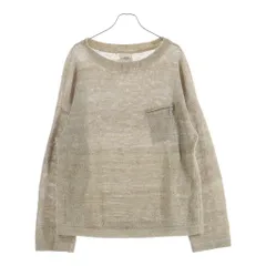 VISVIM (ヴィスヴィム) 21SS MARIE BOAT NECK L/S ポケットデザイン クルーネック プルオーバー 長袖ニット セーター ベージュ 0121105012002のサムネイル