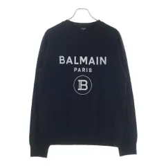 BALMAIN (バルマン) ロゴ クルーネックスウェットトレーナー ブラック 32791245のサムネイル