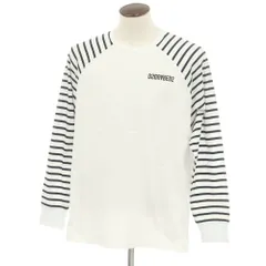 【新品】ディースクエアード DSQUARED2 コットン クルーネック 長袖Ｔシャツ ホワイトxネイビー【サイズL】【メンズ】のサムネイル