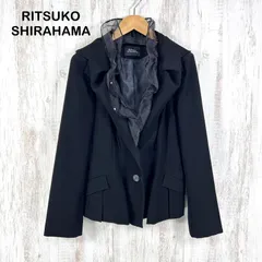 RITSUKO SHIRAHAMA リツコシラハマ ボリュームフリル シルク テーラードジャケット ブラックのサムネイル