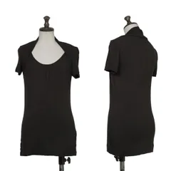 アルマーニジーンズARMANI JEANS ネック切替ストレッチTシャツ 黒38のサムネイル