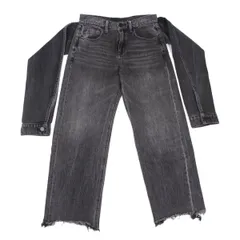 アレキサンダーワンDenim x Alexander Wang Stack Crop Tie タイデザインクロップドデニム 黒24のサムネイル