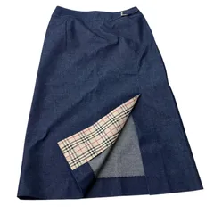 186000 BURBERRY バーバリー ロングスカート デニムスカート ノバチェック ミモレ丈 レディースのサムネイル