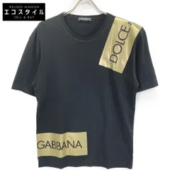 DOLCE&GABBANA　ドルチェアンドガッバーナ　G8HS4T ブラック テープロゴ Tシャツ　46のサムネイル