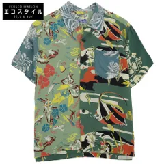 SUN SURF　サンサーフ　美品 【ビームスボーイ別注】 クレイジー ハワイアン シャツ トップス メンズ グリーン M　Mのサムネイル