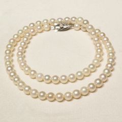 テリ強✨あこや真珠 パール ネックレス シルバー 7.0-7.5mm ［R44