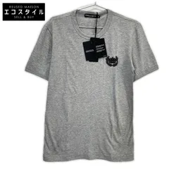 DOLCE&GABBANA　ドルチェアンドガッバーナ　G8GH2Z グレー クラウンビーズ装飾 コットン クルーネックTシャツ　46のサムネイル