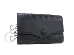 BOTTEGA VENETA ボッテガヴェネタ キーケース イントレチャート 339336 ブラック系 レザー ユニセックス ４連 美品のサムネイル