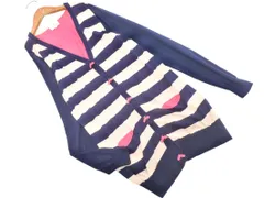 LANVIN ランバン ボーダー リボン ニット カーディガン size38/紺ｘベージュｘピンク ■◇ レディースのサムネイル