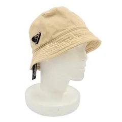 未使用品☆PRADA プラダ 2HC137 コットン トライアングルロゴプレート バケットハット ベージュ L イタリア製 正規品 レディース 保袋付のサムネイル