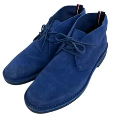 186000 現状品 TOMMY HILFIGER トミーヒルフィガー デザートブーツ スウェード 26.5cm ブルー系のサムネイル