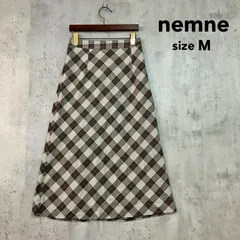 nemne ネンネ M Keel チェックミドルスカート スカート チェック柄 ロングスカート フレアスカート ボトムス ミモレ丈 Aライン 日本製 普段着 カジュアル シンプル デイリーユース NM2186 ★ ■◇ ◇■のサムネイル