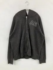 American Eagle Outfitters アメリカンイーグルアウトフィッターズ パーカー XL グレー コットン バックプリント ブランドロゴ ジップアップ 長袖 レディースのサムネイル