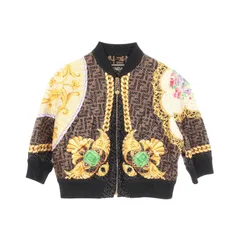 フェンディ FENDI FENDI × VERSACE FENDACE ズッカ柄 ブルゾン FJ7258 シルク × VERSACE FENDACE ジャケット レディース Used Aのサムネイル