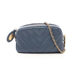 シャネル CHANEL ショルダーバッグ Vステッチ シェブロン スモークブルー レザー Vステッチ ミニ チェーンショルダー レディース Used Bのサムネイル