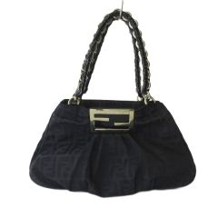 フェンディ FENDI FFロゴ チェーン ショルダーバッグ ズッカ柄 黒