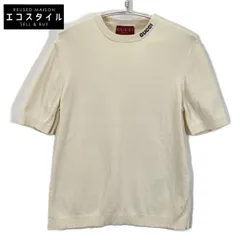 GUCCI　グッチ　24AW 787736 アイボリー シルク混 半袖 ニット　Mのサムネイル