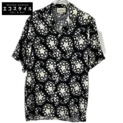 GUCCI　グッチ　20SS 625502 ブラック シルク100 GGスター ボタニカル ボーリングシャツ　44のサムネイル
