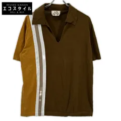 HERMES　エルメス　ブラウン スキッパーニットポロシャツ　XLのサムネイル