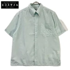 HERMES　エルメス　ボタンダウン半袖シャツ リネン混 スカイブルー　41/16のサムネイル