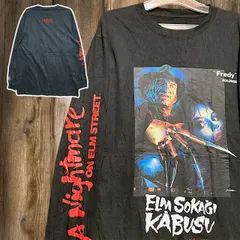 ムービー Tシャツ 長袖 ロンT エルム街の悪夢 フレディ クルーガー ホラー 袖ロゴ プリント 映画 洋画 黒 - 00s XL相当サイズ 古着 ビンテージ used vintage  p10のサムネイル