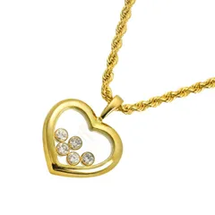 ショパール Chopard ハッピー ダイヤ ハート ネックレス 42cm K18 YG イエローゴールド 750 Happy Diamond Necklace 90318404のサムネイル