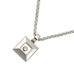 ショパール Chopard ハッピーダイヤ スクエア ネックレス 42cm K18 WG 750 Happy Diamond Necklace 90320921のサムネイル