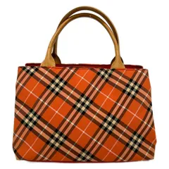 Burberry LONDON(バーバリーロンドン) ハンドバッグ オレンジ×ピンク×マルチ チェック柄 レザーのサムネイル