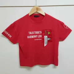M01-76　Love toxic ジップポケット付きTシャツ 赤 キッズ ナルミヤインターナショナルのサムネイル
