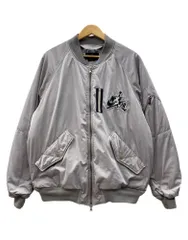 ナイキ NIKE Jordan Wings MA-1 Bomber Jacket ジョーダン ウィングス ボンバー ジャケット ダブルジップ 裏ボア アウター 灰 AV2598-059 ジャケット ロゴ グレー Mサイズ 104MT-3495のサムネイル