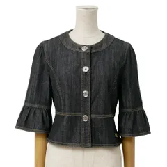 ■美品■BURBERRY バーバリー ノーカラージャケット サイズ40 デニムジャケット フレアスリーブ ブランド古着【中古】20260720/RB0160のサムネイル