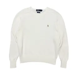 古着 ポロバイラルフローレン Polo by Ralph Lauren コットンニット クリーニング済み 90s ナイガイ製 メンズL 白のサムネイル
