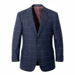 65e7 dunhill ダンヒル テーラードジャケット 背抜き チェック柄 ネイビー メンズ 紳士服u02tのサムネイル