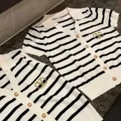 BRAND ボーダー柄 カーディガン 半袖のサムネイル