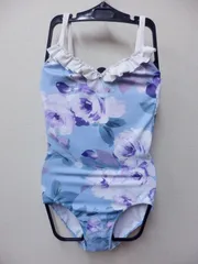 606F09◆stina◆バレエレオタード◆薄水色花柄◆Ｍサイズのサムネイル