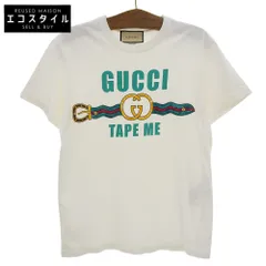 GUCCI　グッチ　コットン TAPE ME スパンコール装飾 フロントロゴ ショートスリーブカットソー トップス メンズ ホワイト S 717422 XJFM6　Sのサムネイル