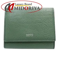 【中古】HIROFU ヒロフ 三つ折り財布 コンパクトウォレット レザー グリーン レディース /182083のサムネイル