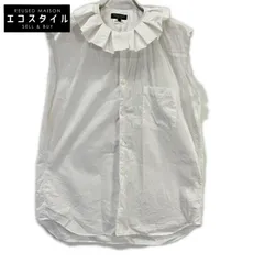 COMMEdesGARCONS HOMME PLUS　コムデギャルソンオムプリュス　ホワイト PO-B029 スリーブレスカラーフリルノースリーブシャツ　Lのサムネイル