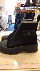 M02　プライドビス　ショートブーツ　キャンバス　ジップ　フラップポケット　厚底　状態良好　Lサイズ　ブラック　定価45000円のサムネイル