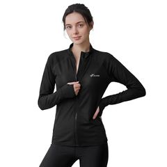 [Brand New] [Sillictor] Women's Rash Guard Swimsuit Zip-Up Rash Hoodie Long Sleeve Overwear UV Protection Swimwear Pool Beach Sun Protection Amphibious [UV Protection, Cooling & Quick Drying] yc1162blk-blk-XL 0