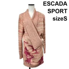 ■ エスカーダ ESCADA ニットカーディガン アウター 長袖 グラデーション オレンジ系 ピンク 綿 S 7号 レディース S6H864のサムネイル