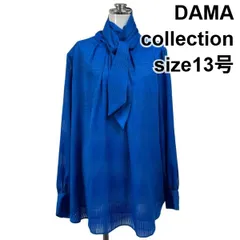 ◆ ダーマコレクション DAMA collection ボウタイブラウス トップス 長袖 シアー 鮮やか 大きいサイズ 13R XL 13号 レディース S6H897のサムネイル